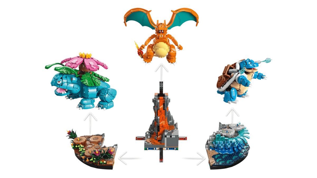 Venusaur, Charizard and Blastoise